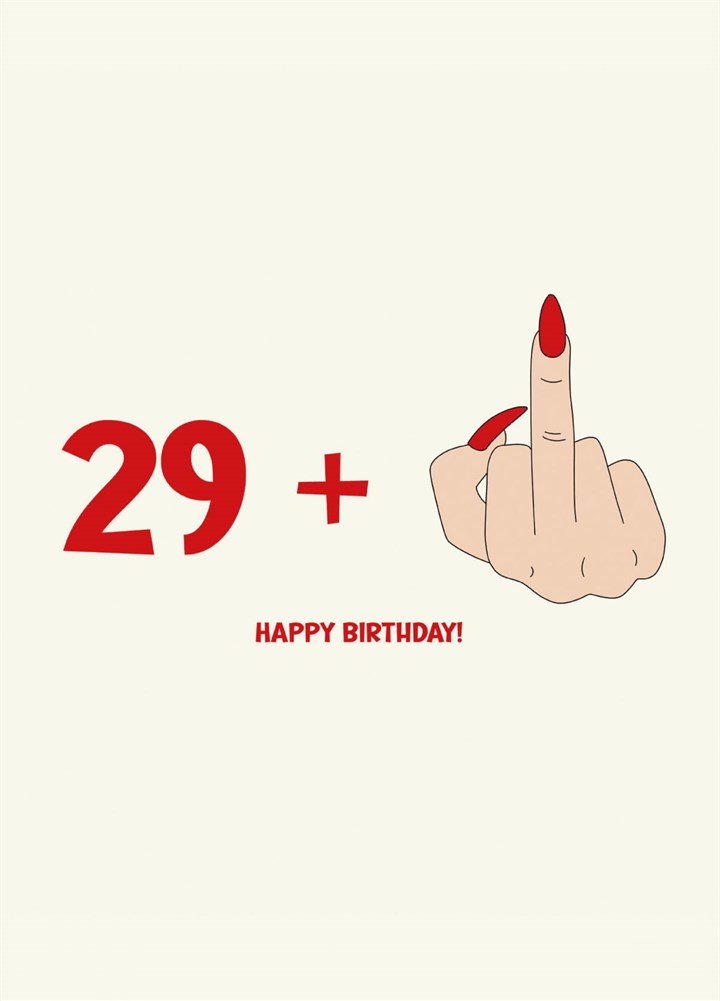 Middle Finger 30th Birthday Card