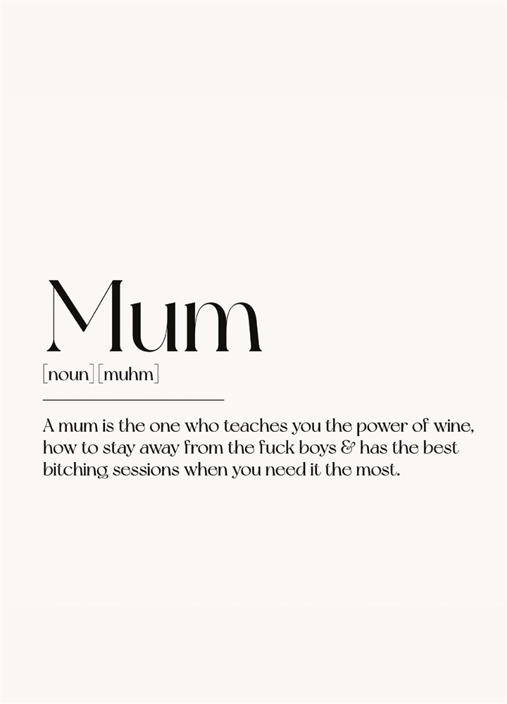 Mum Description - Bestie Mum Card / Mothers Day