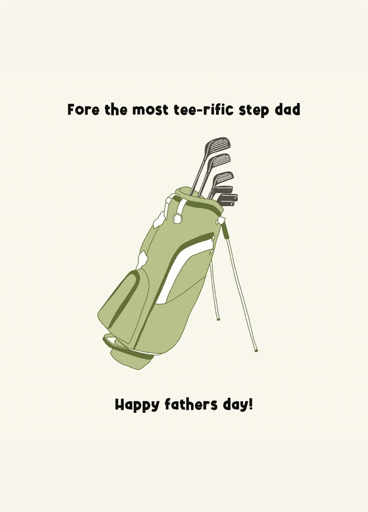 Golf Step Dad Funny Pun Joke Card