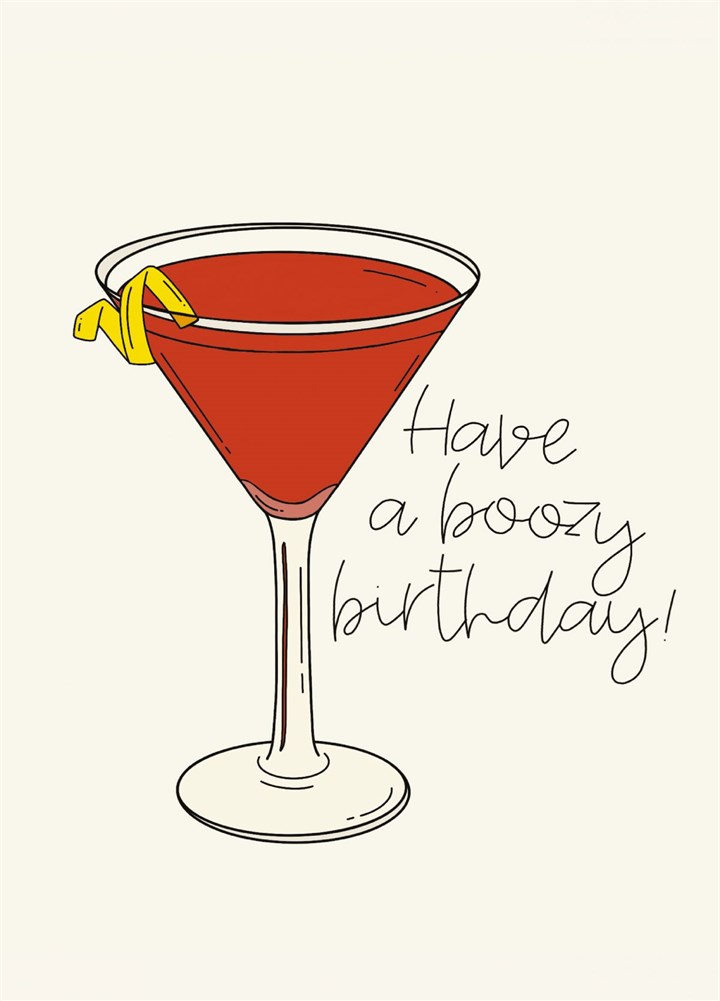 Have A Boozy Birthday - Cosmo Cocktail Card