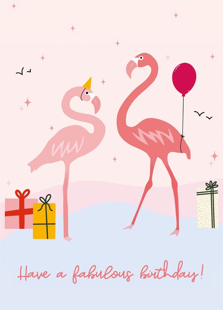 Have A Fabulous Birthday! Flamingos Card