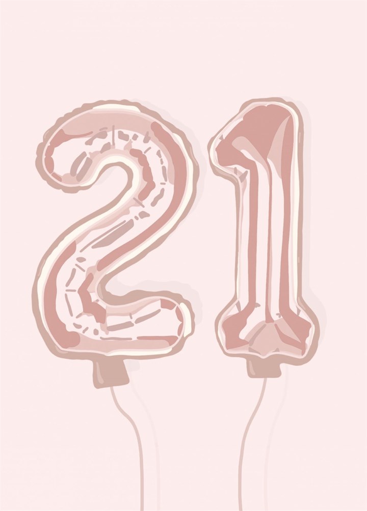 21 Pink Balloons Card