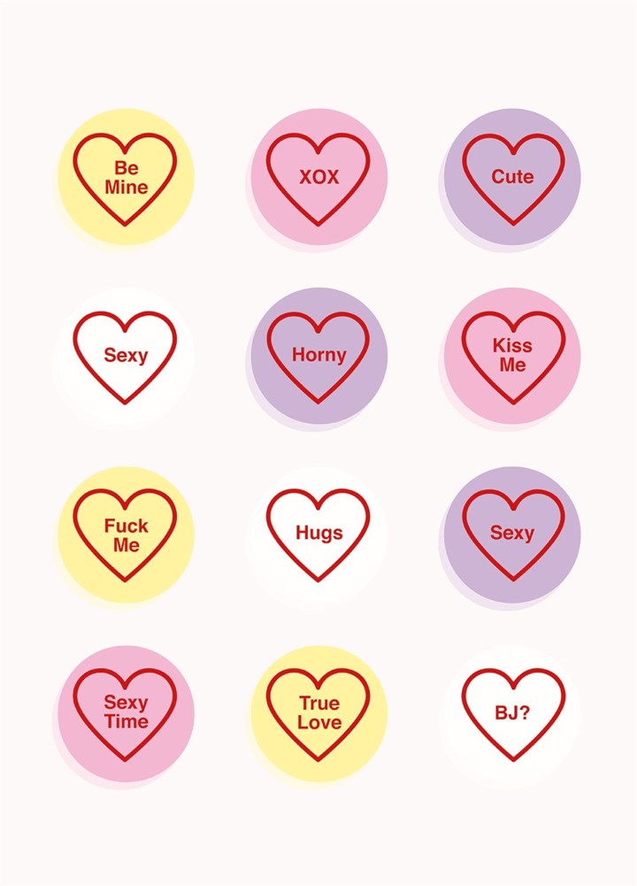Naughty Love Hearts Card