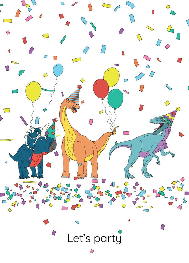 Let's Party Dinosaur Birthday Card