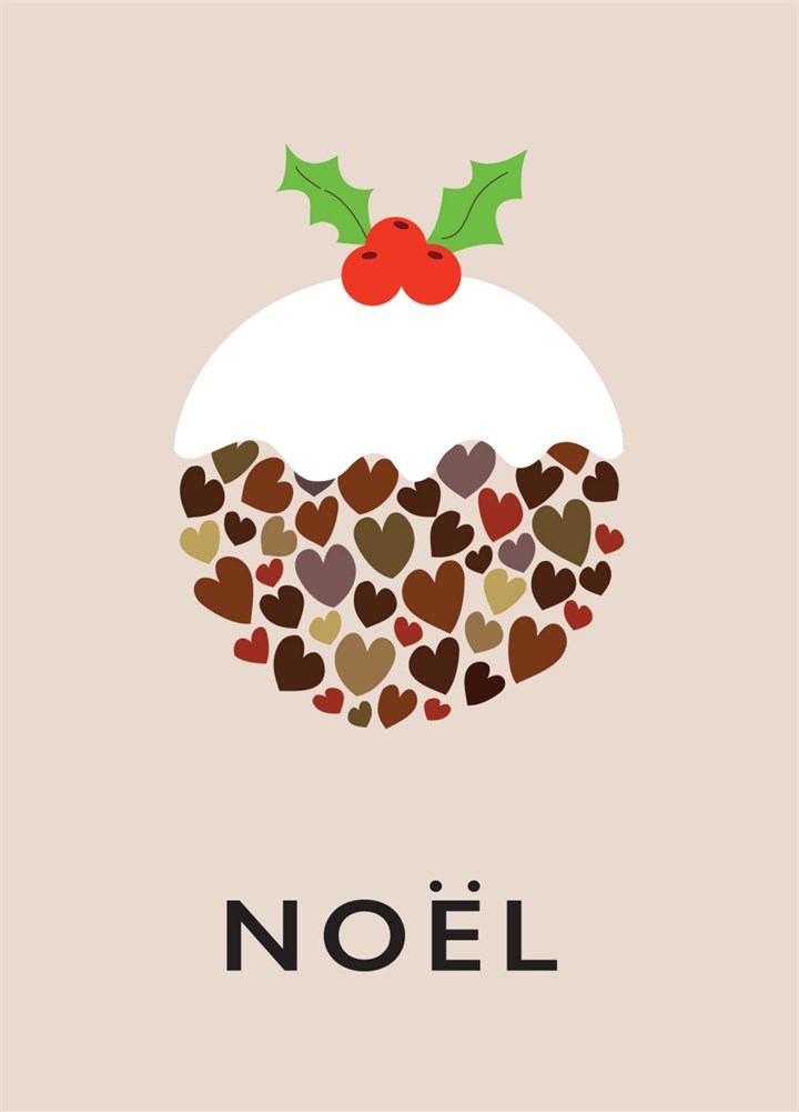 Noel Christmas Pudding Card