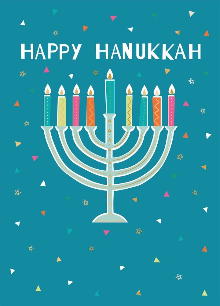 Hanukkah Menorah Greeting Card