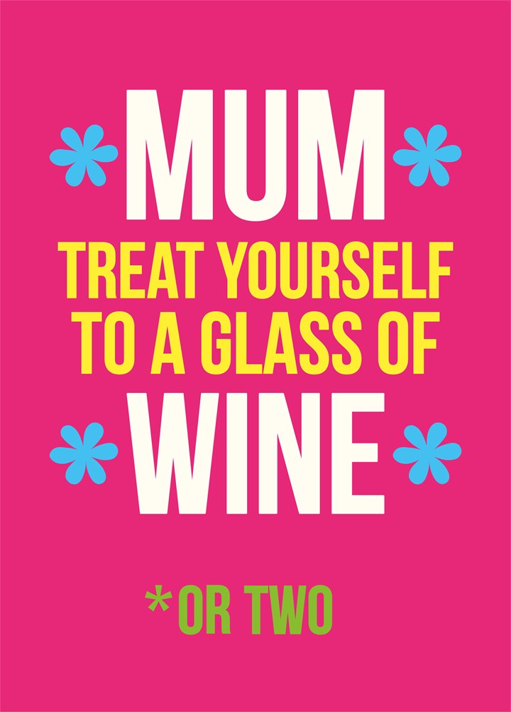 Mum Glass Of Wine Card