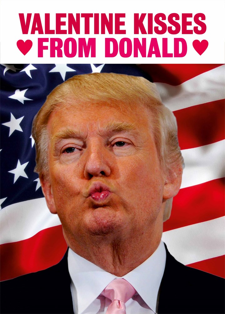 Valentine Kisses From Donald Card