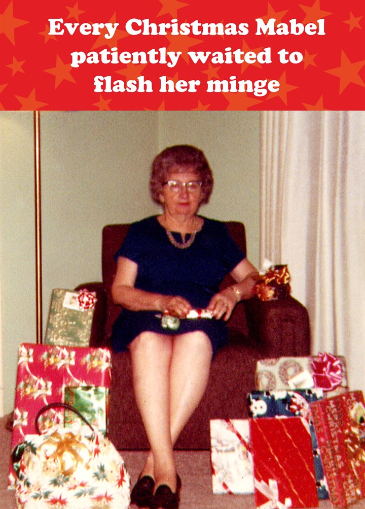 Mabel Flash Her Minge Card