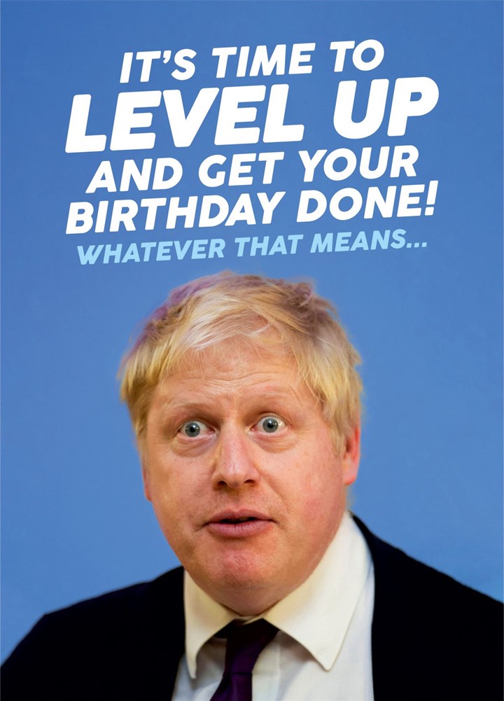 Boris Johnson Level Up Card