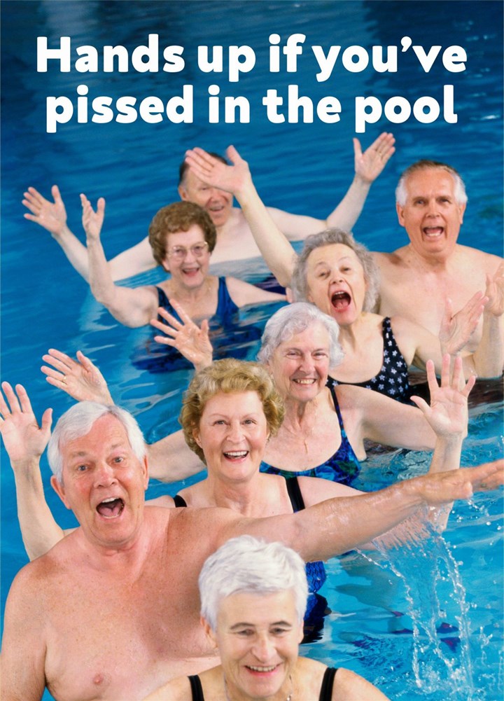 Hands Up In The Pool Card