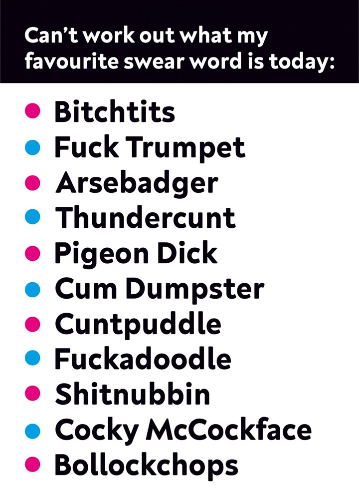 Favourite Swear Word Card