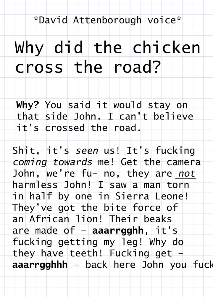 Why Did The Chicken Cross The Road? Card