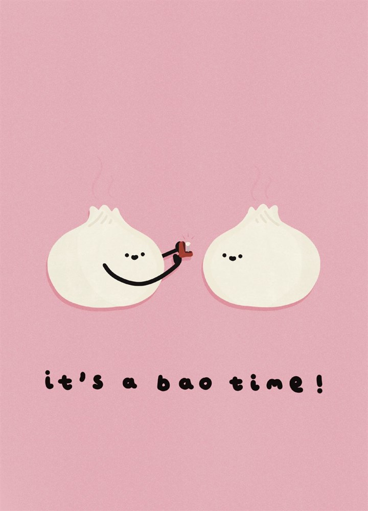 It's A Bao Time Engagement Card