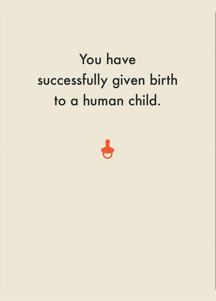 Successfully Given Birth Card