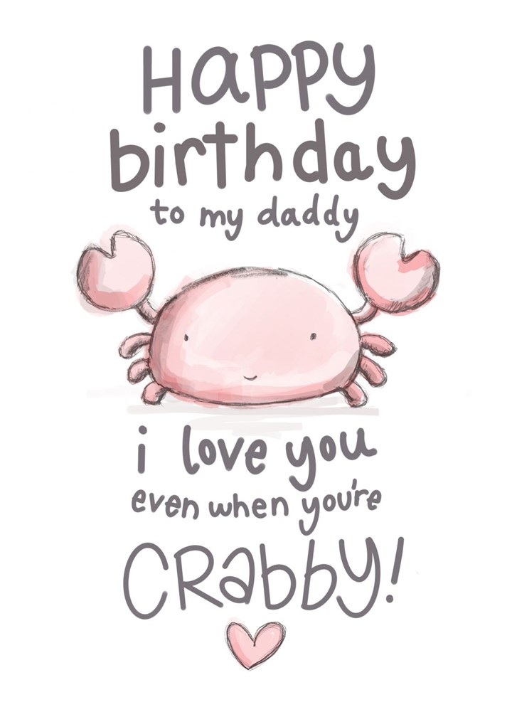 Crabby Daddy Birthday Card