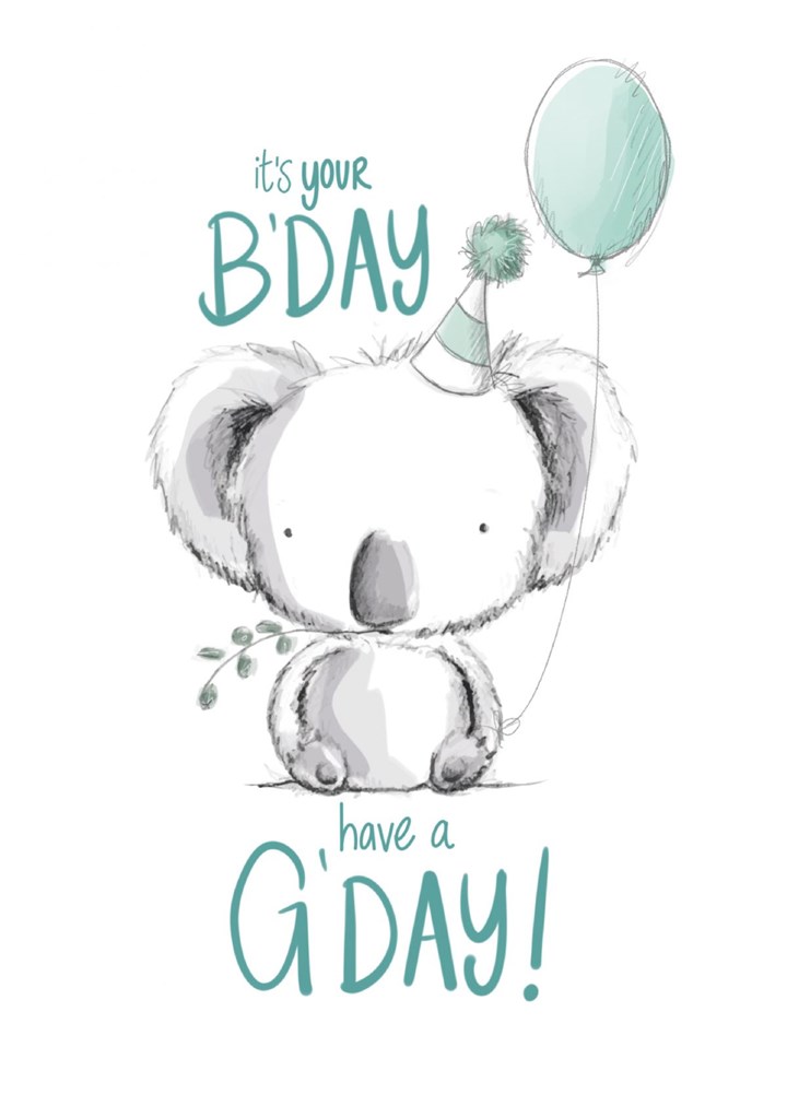 Koala G'day B'day Card