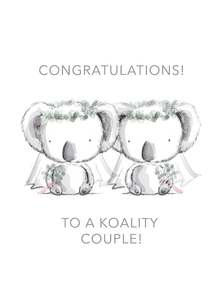 Mrs + Mrs Koala Wedding! Card