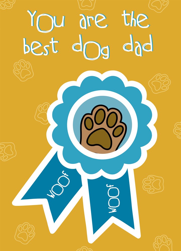 Best Dog Dad Badge Card