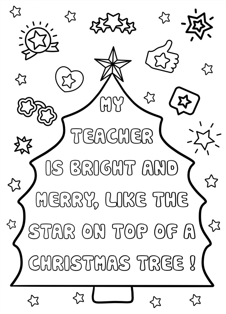 Teacher Tree - Colour Me Card