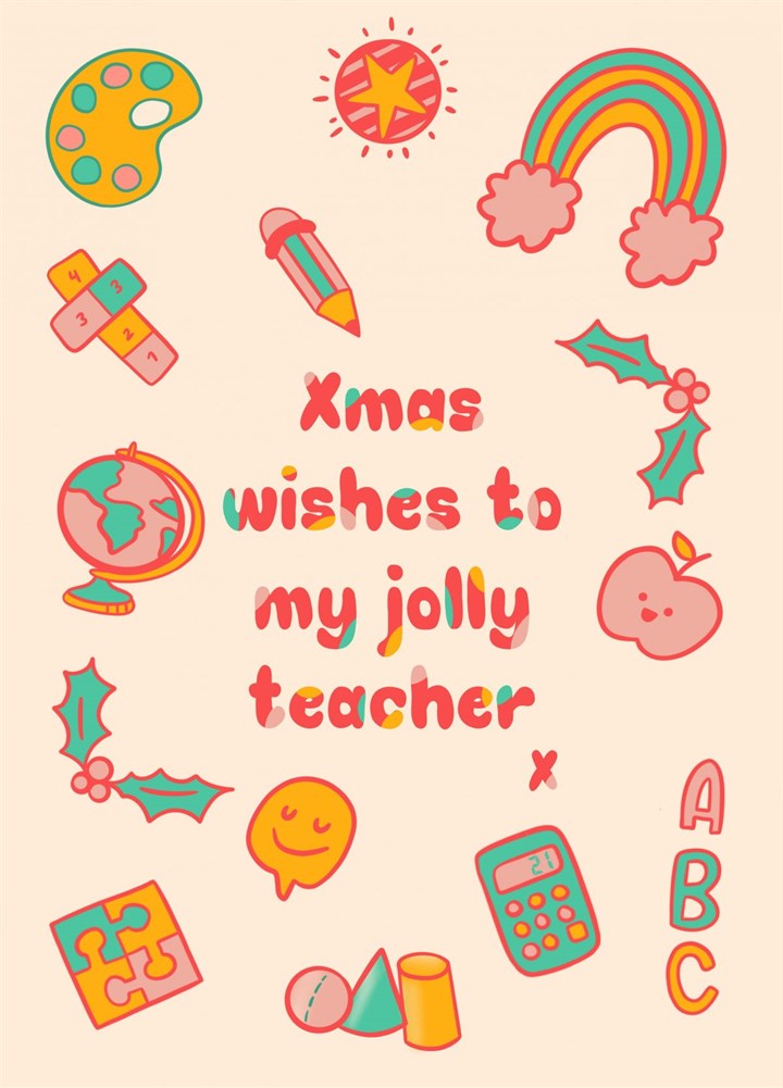 Xmas Jolly Teacher Card