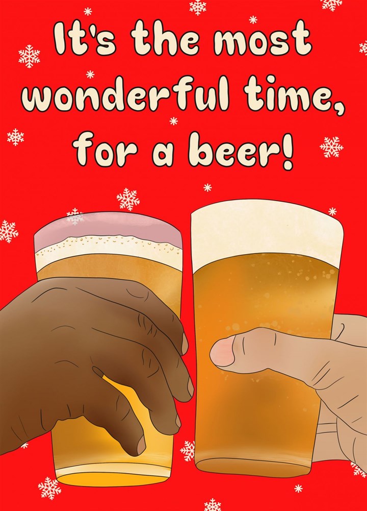 Time For A Beer - Christmas Song Card