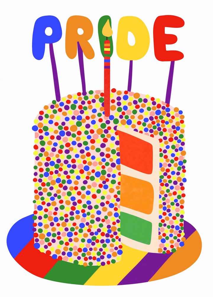 Pride Rainbow Cake Card