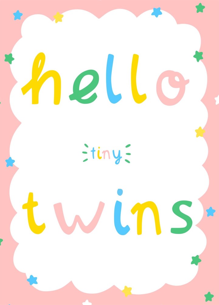 Hello Tiny Twins - New Babies Card - Congratulations
