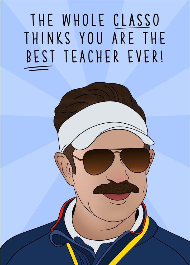 Novelty Teacher Thank You Card - Ted Lasso Themed