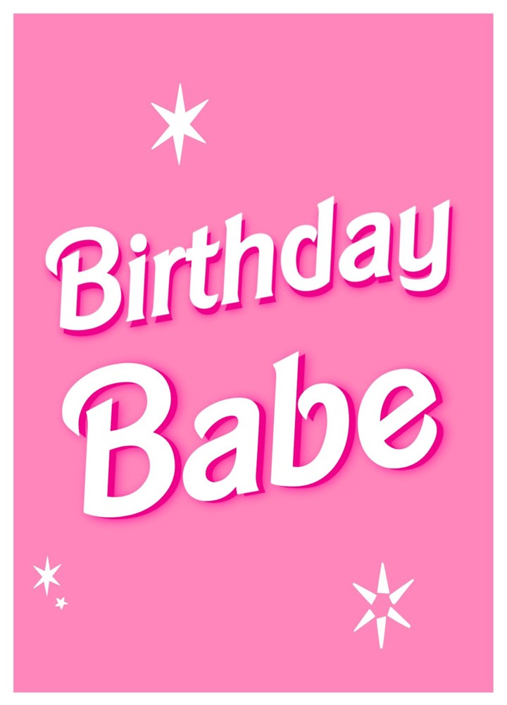 Birthday Babe - Barbie Pink  Card