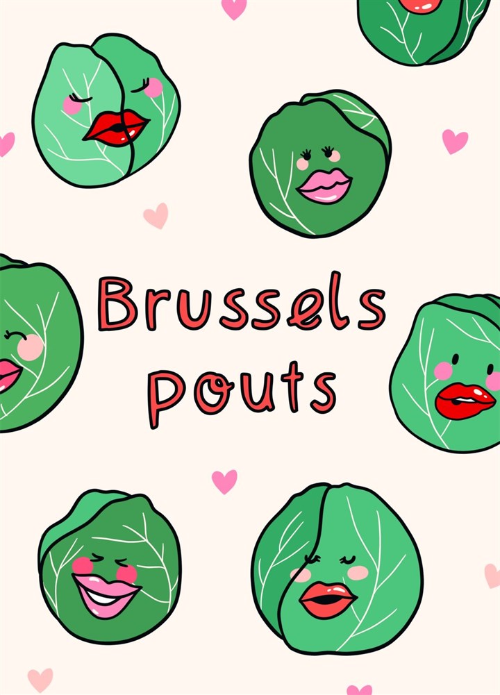 Brussels Pouts Sprouts - Christmas Holiday Cheer Card