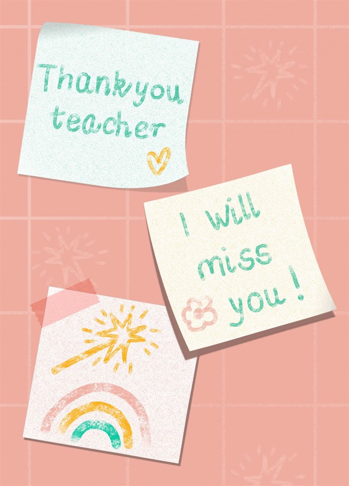 Teacher Stickies Card