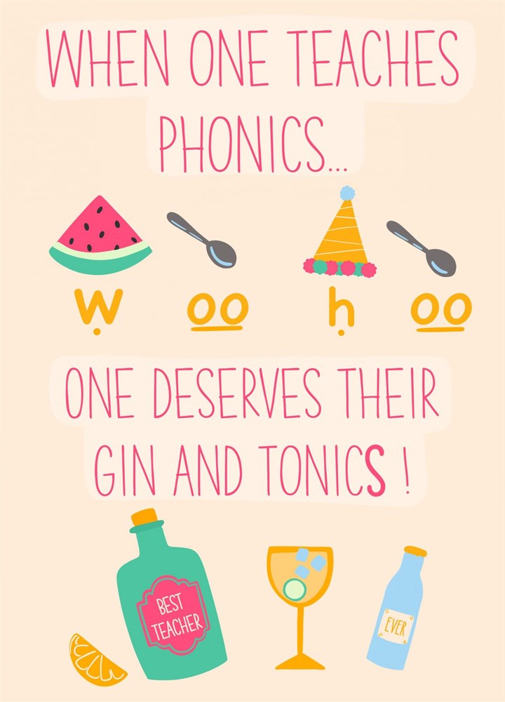 Phonics And Tonics Card