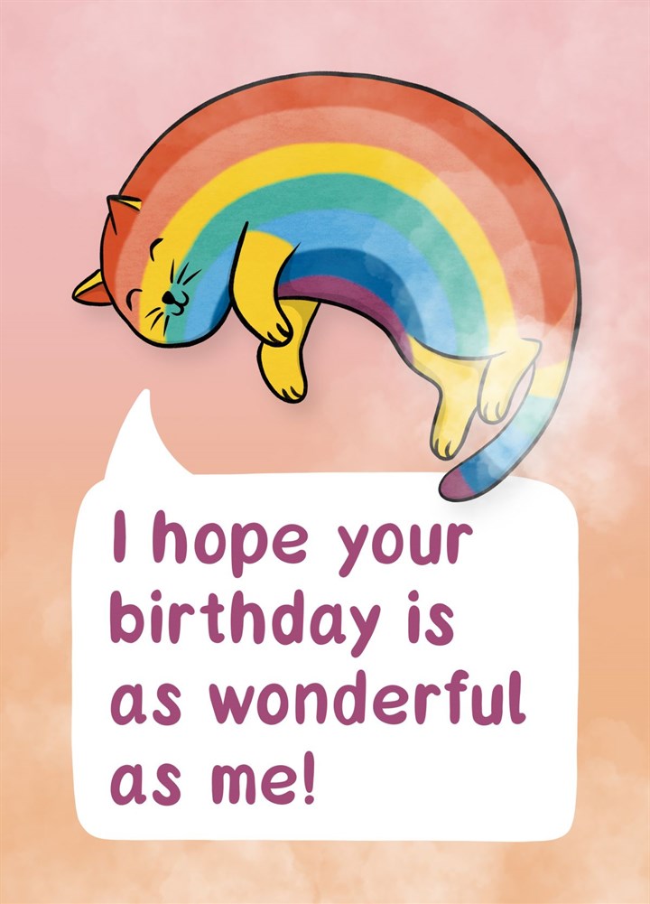 Rainbow Cat Card