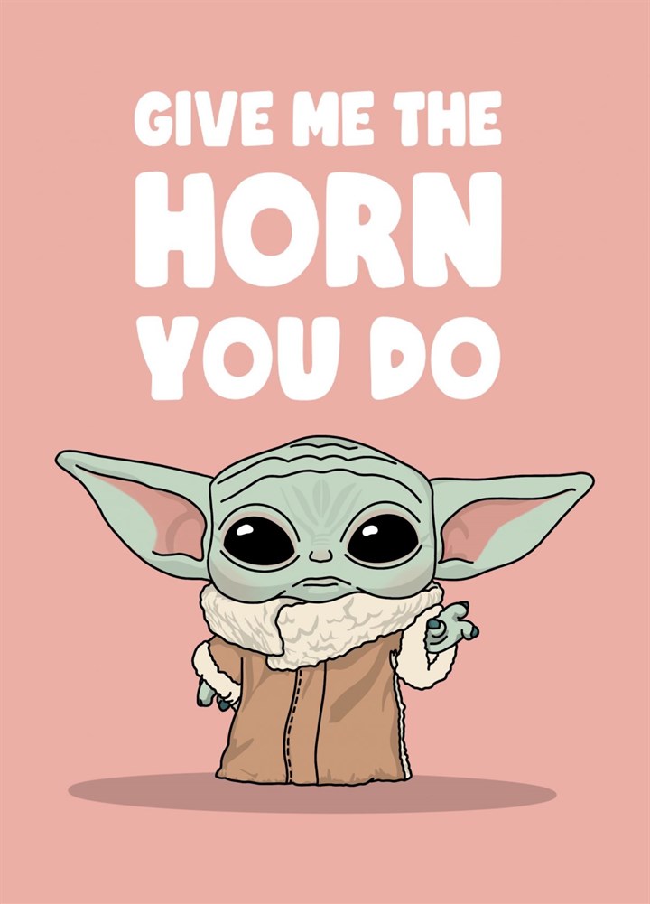 Baby Yoda Horn Card
