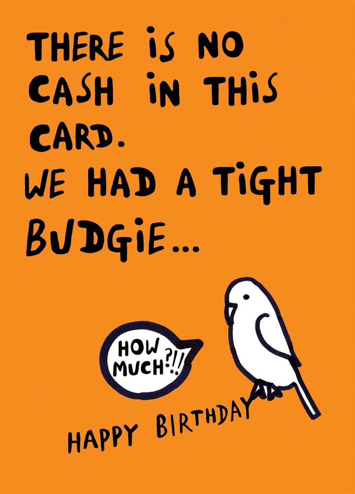 Budgie Birthday Card