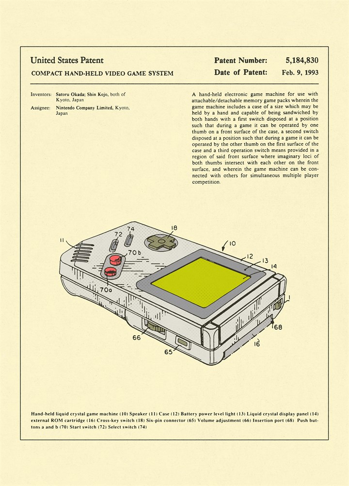 Handheld Game Patent Card