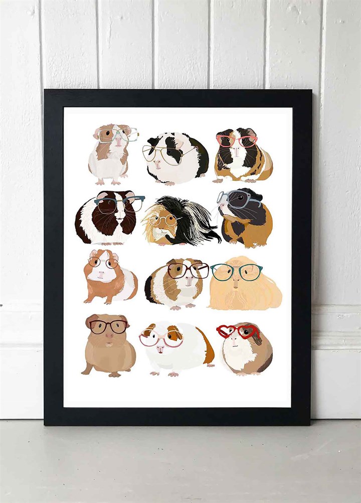 Guinea Pigs in Glasses Art Print by Hanna Melin