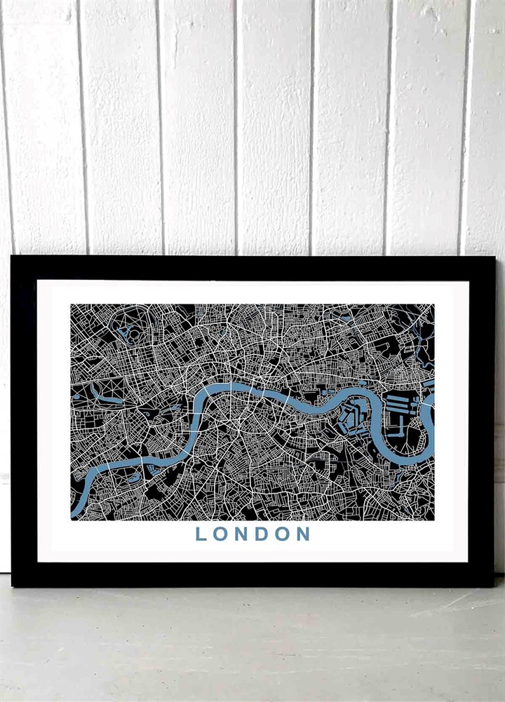 London Map Negative Art Print by Philip Sheffield