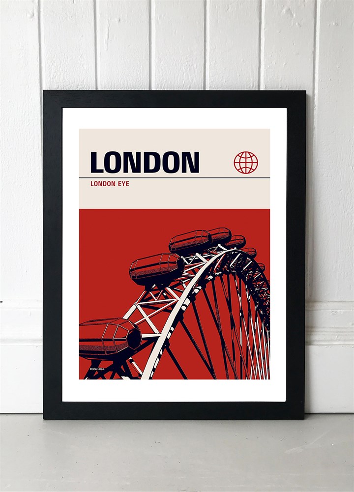 Red London Eye Art Print by Reign & Hail