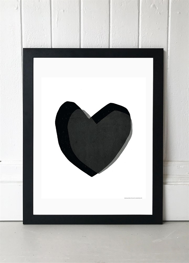 Black Heart Art Print by Seventy Tree