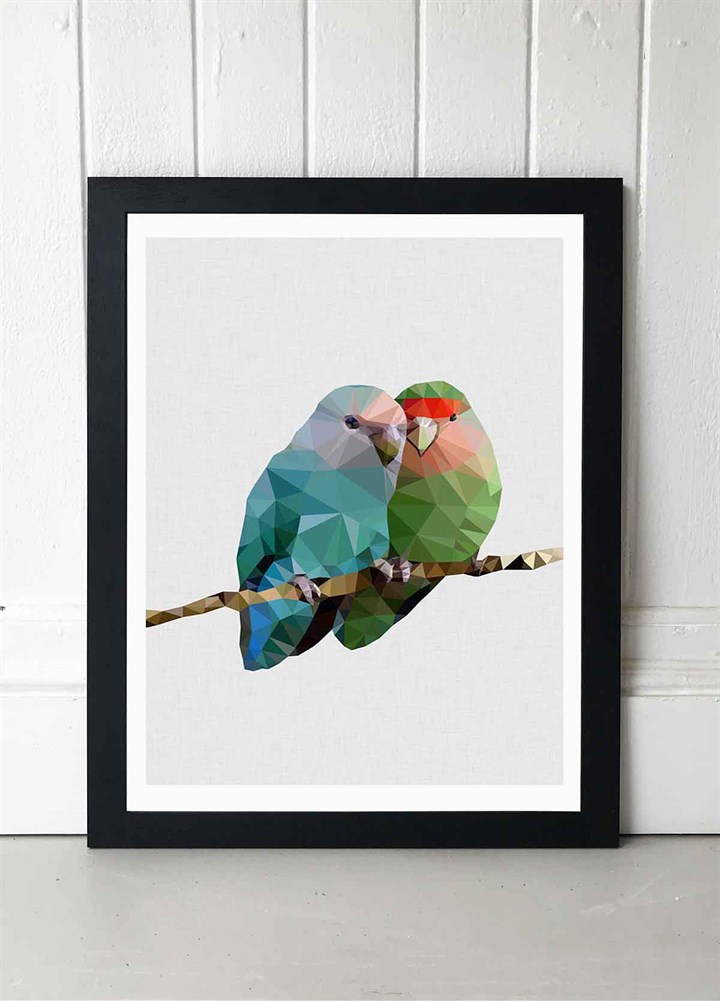 Two Love Birds Art Print by Studio Cockatoo