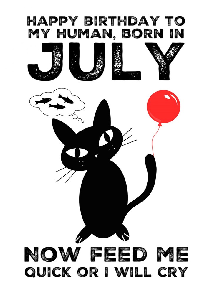 July Birthday, From The Cat Card