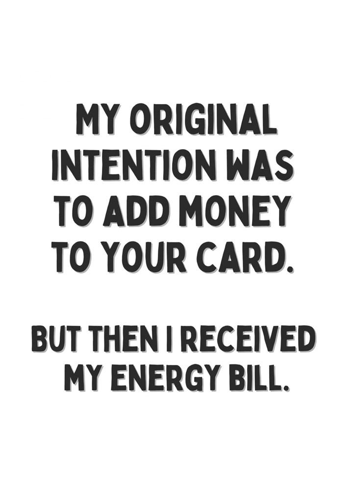 Energy Bill Birthday Card
