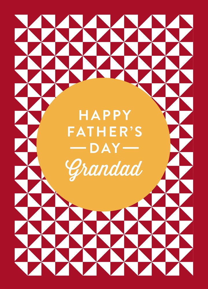 Happy Father 's Day Grandad Red & White Card
