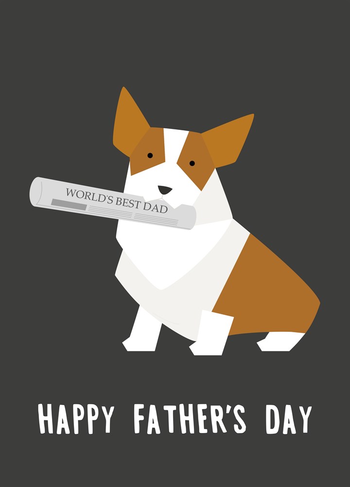 Happy Father's Day Dog With A Newspaper Card