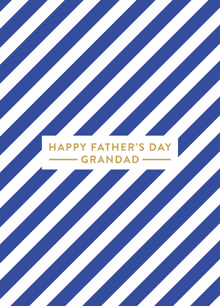 Happy Father's Day Grandad Blue & White Card