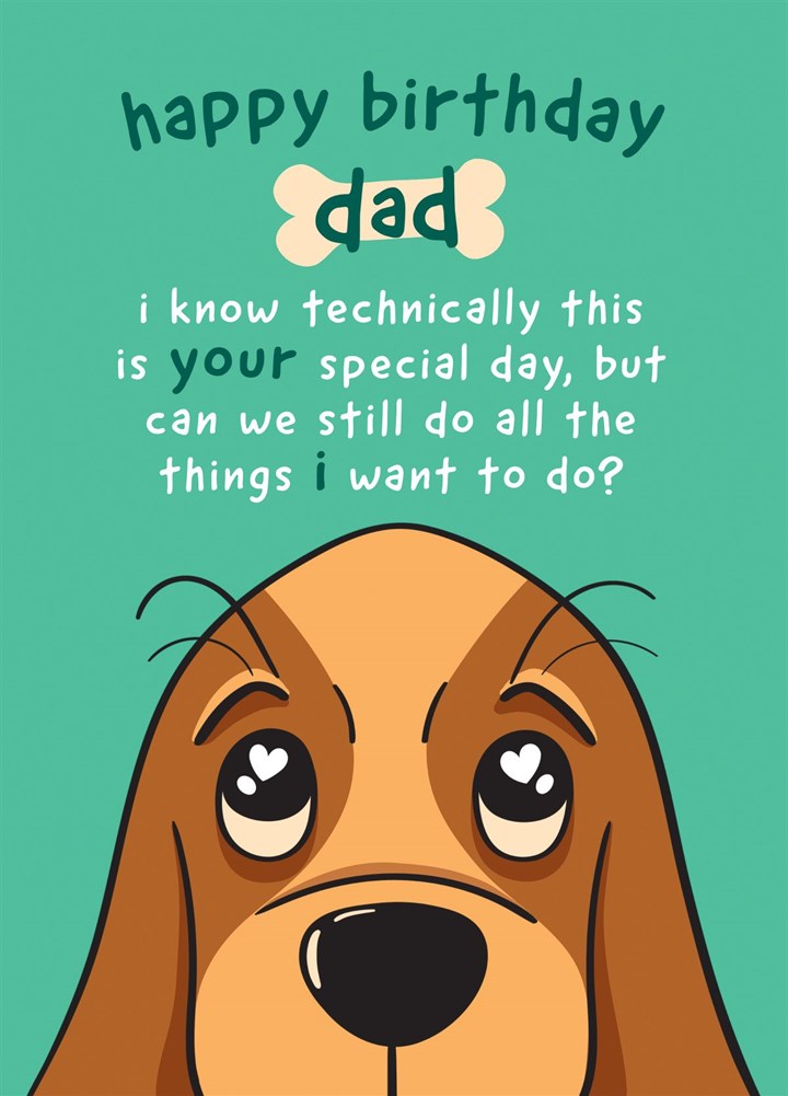 Puppy Eyes For Dad Card