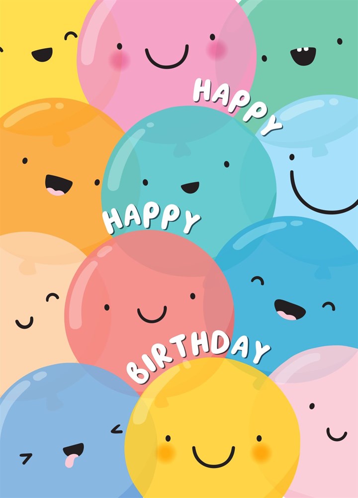 Happy Balloons Birthday Card
