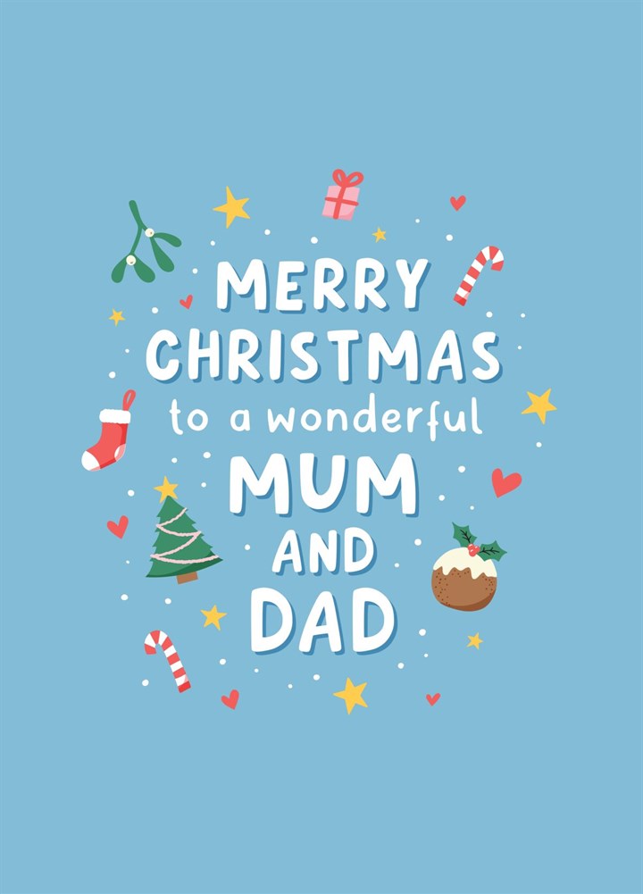Wonderful Mum And Dad Christmas Card